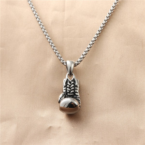 Stainless Steel <b>Boxing</b> <b>Glove</b> Pendant <b>Necklace</b> Men's Retro Punk Style 12002 - Product Image 1