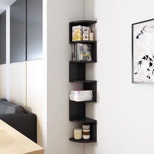 Corner <b>Shelf</b> Bookshelf 7 Tier <b>Wall</b> <b>Mounted</b> Storage Rack For Bedroom Living Room Decorative Display No Drilling Required - Product Image 5