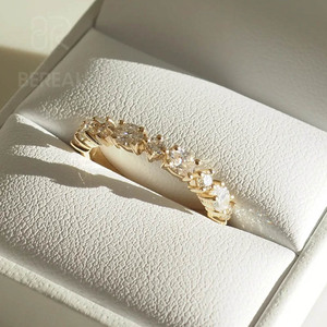 IGI Certified Vvs CVD Lab Made Diamond Eternity Wedding <b>Ring</b> Custom 925 <b>Silver</b> Oval Lab Created Diamond Anniversary <b>Ring</b> Jewelry - Product Image 2