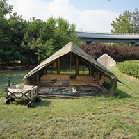 Tente gonflable de 12 m² à deux chambres pour 5 à 8 personnes, en PVC Oxford 300D, avec colonnes d'air, imperméable, installation rapide, portable, quatre saisons