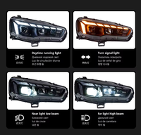 Conjunto de Faros Delanteros para Mitsubishi Lancer OLIVER 08-16, Estilo EVO Modificado Audi RS, 12V 30W LED de Luz Diurna