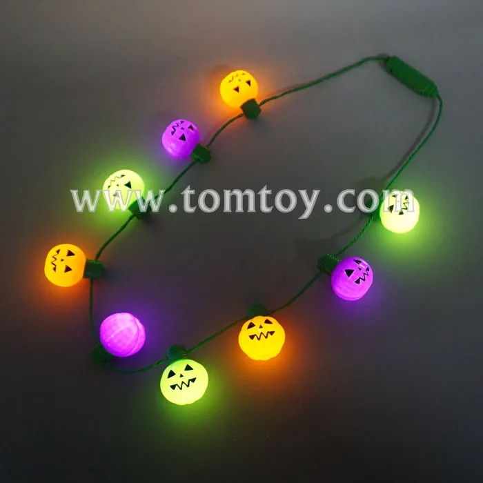 Neonfarbene LED beleuchtete Kürbis-Halsband für Halloween