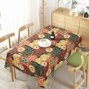 Copri tavolo bohémien tovaglia etnica stampa lino cotone blu tovaglia fiore Bodhi - Product Image 5