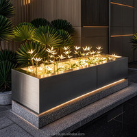59 Pots de fleurs solaires à LED en acier inoxydable, jardinières en fer forgé pour jardin, balcon, aménagement commercial