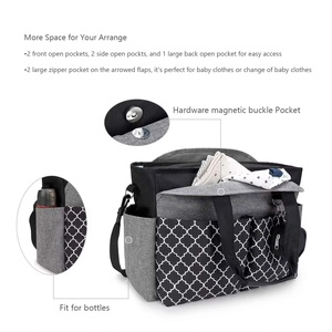 Elegante bolsa de pañales grande para mamá y bebé niño y niña con correa para el hombro para uso de maternidad en el hospital - Product Image 5
