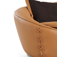 Cuir épais de haute qualité avec un design de mode original, chaise longue de salon plat de luxe minimaliste italien.