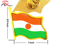 Badge de revers patriotique du Niger en métal, design usine, pour vêtements et chapeaux