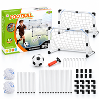 Ensemble de 2 buts de football pour enfants avec ballon, jouets de sport en plastique pour l'extérieur, pour jouer dans la cour et pratiquer les tirs pour débutants
