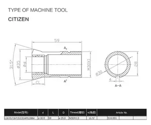 Insight R30/05 kılavuz burç M30 * 1.0 iplik mili bahar Chuck collet CITIZEN/CINCOM A20 kılavuz çalı