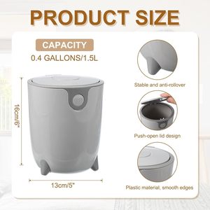 Custom Anti-Odor Plastic Rolling <b>Cover</b> Baby Diaper Disposal <b>Bin</b> with Eco-Friendly Design for Kitchen & Living Room Use - Product Image 2