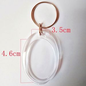 Hot Sale Promotional Cute Acrylic Blank Clear Keyrings Rectangle Photo Holder Keychain - Product Image 5