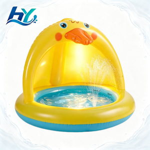 Piscina Inflable Redonda de PVC, Impermeable, para Juegos Acuáticos al Aire Libre, Diseño de Dibujos Animados para Niños, Piscina Multifuncional - Product Image 1