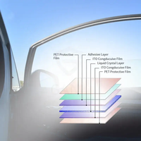 Film intelligent PDLC décoratif automobile pour effet de verre dépoli - Film pour vitres latérales de voiture avec isolation thermique ON=Transparent OFF=Opaque
