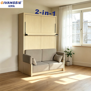 Cama Murphy Modular <span class=keywords><strong>de</strong></span> Estilo Nórdico, Personalizable, Moderna, Ahorradora <span class=keywords><strong>de</strong></span> Espacio, Plegable Verticalmente, Fácil <span class=keywords><strong>de</strong></span> Montar, Cama Extraíble <span class=keywords><strong>de</strong></span> Pared con Sofá - Product Image 1