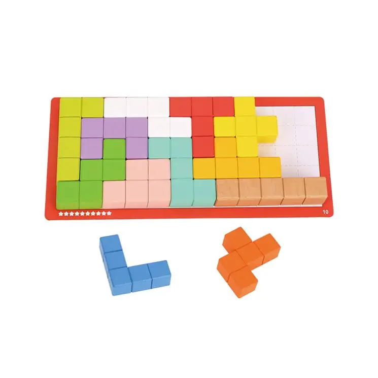 2024 New inteligence toy wooden diy sliding blocks puzzle educational toy