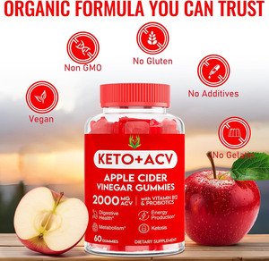 OEM ODM Keto ACV Gummies 200 Billion CFU Probióticos Cúrcuma orgánica Soporte para quemar grasa 2000mg Vinagre de sidra de manzana Gummies - Product Image 6