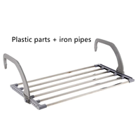 Facile à fixer et à déplacer vêtements pliants radiateur support balcon Airer balcon fleur étagère support garde-corps suspendu
