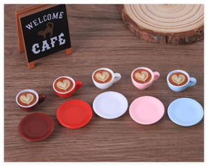 Trẻ em thu nhỏ Đối tượng cốc cà phê nhựa Mặt dây chuyền quyến rũ Minis Mỹ Đồ Uống đậu tấm nhỏ Mug Dollhouse nhà bếp trẻ em chơi - Product Image 5