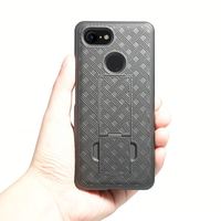Coque arrière robuste pour PC avec béquille, étui pliable avec clip ceinture pour Google Pixel 3, ajustement parfait à 100 %, noir/bleu/rose/rouge