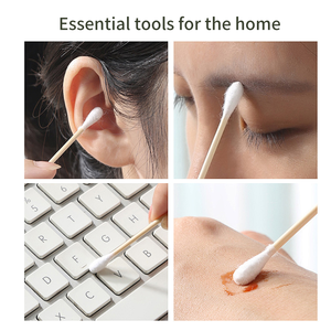 LMLTOP Lot en vrac de bâtonnets d'oreilles en <span class=keywords><strong>coton</strong></span> naturels à double tête, écologiques, biodégradables et jetables pour le nettoyage des oreilles - Product Image 4