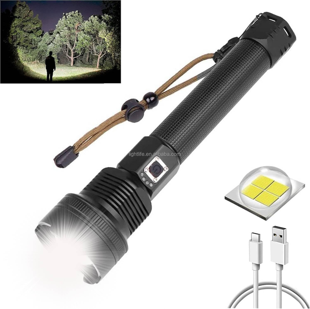 XHP70 P90 High Powerful Lumens Long Range USB Rechargeable Zoomable Flashlight Super Bright Led Tactical Flashlight Torch Light