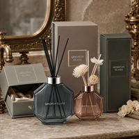 Bouteilles diffuseuses en verre transparent octogonales de 100-200 ml à faible MOQ, économiques, pour diffuseurs à bâtonnets, écologiques, pour la maison