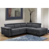 Großes Ecksofa mit Relaxfunktion, Mikrofaser-Stoff, L-Form, mit Ottoman, Moderner Stil, Schlafsofa