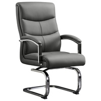 Chaise de bureau ergonomique pivotante en cuir véritable, chaise de patron confortable pour la maison, le bureau et les conférences