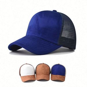 Gorras Trucker de Malla de 5 Paneles de Buen Material de Gamuza, con Logotipo Bordado Personalizado, Bicolor, Curvadas, Lisas - Product Image 1