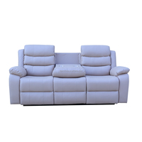 Wifnorce-Ensemble fauteuil inclinable moderne en cuir PU blanc, mobilier de salon, table, porte-gobelet, canapé inclinable 3 places