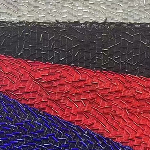 Bán Buôn 100% Polyester Lưới Lưới Vải Với Bạc Sequins Bột Siêu Lấp Lánh Long Lanh Vải Tuyn Hạt Vải Cho Váy Cô Dâu - Product Image 3