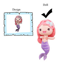 Meilleur prix de gros poupée en peluche sirène mignonne jouets cadeaux personnalisés pour garçons et filles en coton doux