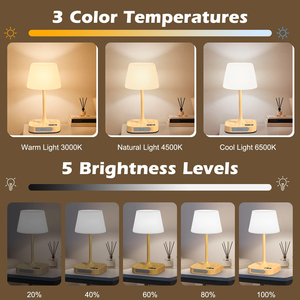 4000mAh Waterproof IP55 Shower Bath <b>Lamp</b>, Cordless LED Table <b>Lamp</b> with LED Display,Rechargeable Dimmable Light for Bed Bathroom - Product Image 3