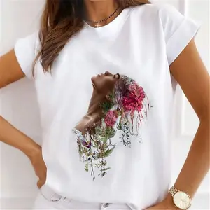 Camiseta con estampado personalizado para mujer, ropa suave de talla grande, 2023