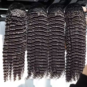 Pelucas sin pegamento de cabello humano virgen vietnamita y camboyano con ondas profundas, encaje frontal completo HD y nudos individuales. - Product Image 2