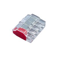 Bloc de bornes mini enfichable 4 positions 980-4, boîtier transparent, connexion rapide, bornes à vis, 450V 24A pour câblage multi-fils LED