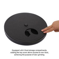 Planche à gratter pour chiens en plastique classique 3 en 1, coussin rond rotatif avec boîte à friandises et lime à ongles écologique