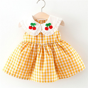 Vestido Casual para Niñas Pequeñas 100% Algodón al por Mayor con Estampado de Cerezas, Compre Directamente de Fábrica en China a Precio de Fábrica - Product Image 1
