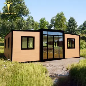 Rumah Modular Prefab dapat diperbesar lipat kecil mewah dua kamar tidur satu dapat dilipat rumah prefabrikasi seluler untuk hidup