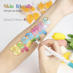 Marqueur <span class=keywords><strong>permanent</strong></span> 12 couleurs <span class=keywords><strong>pour</strong></span> peinture faciale, tatouage corporel DIY, stylo double-tête souple et rigide en plastique, <span class=keywords><strong>crayon</strong></span> marqueur graffiti <span class=keywords><strong>pour</strong></span> tissu - Product Image 3