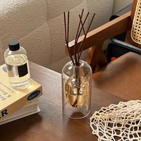 Diffuseur d'arômes sans flamme en rotin, désodorisant d'ambiance pour hôtel et maison, décoration en verre simple et raffinée, parfum haut de gamme