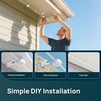 Guirlande lumineuse LED intelligente RGBW avec application, points lumineux, éclairage permanent pour Noël, extérieur, toit, fête, décoration de vacances