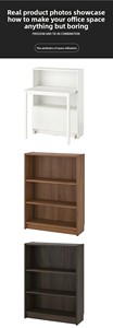 Meuble de rangement bibliothèque <span class=keywords><strong>Billy</strong></span> Bamboo, design minimaliste moderne, librement combinable, meuble de présentation sur pied pour salon - Product Image 3