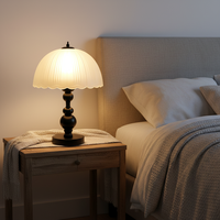 Lampe de bureau en verre rétro française, petite lampe de chevet pour chambre à coucher, design d'étude chinois, lumière de luxe de style américain