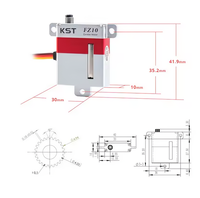 Moteur de direction numérique miniature KST FZ10 pour hélicoptère à aile fixe, 9,8 kg, en métal, à coupelle creuse