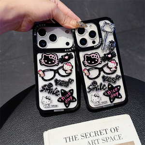 เคสโทรศัพท์มือถือลายการ์ตูนยิ้ม KT Cat Bow สำหรับ iPhone 17 Air 16 15 14 13 Pro Max ลายดอกไม้เรซิ่น 3 มิติ น่ารัก DIY ดาว รัก ฝาหลัง - Product Image 2