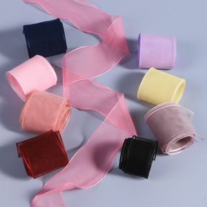 Trong Suốt <span class=keywords><strong>Net</strong></span> Lụa Ribbon Tóc Phụ Kiện Tự Làm Nơ Làm Vật Liệu Giày Lưới Voan Vải Ribbon - Product Image 1