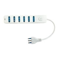 Multiprise italienne avec 6 prises USB-C, rallonge de 16A