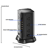 Vente directe d'usine adaptateurs de rallonge de multiprise prise 12 + 4 ports USB a et 1 type-c 10A courant nominal 3M longueur de câble