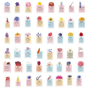 50PCS estilo de tinta romántico floral significado simbolismo literatura flor lenguaje pegatina - Product Image 4